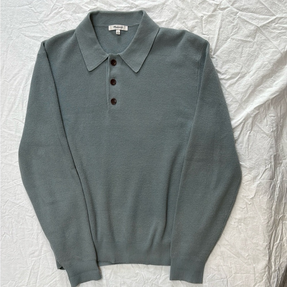 Madewell Men's Polo Shirt in Sage Green